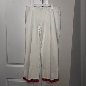 Vilagallo White Pants with Orange & Pink  Trim